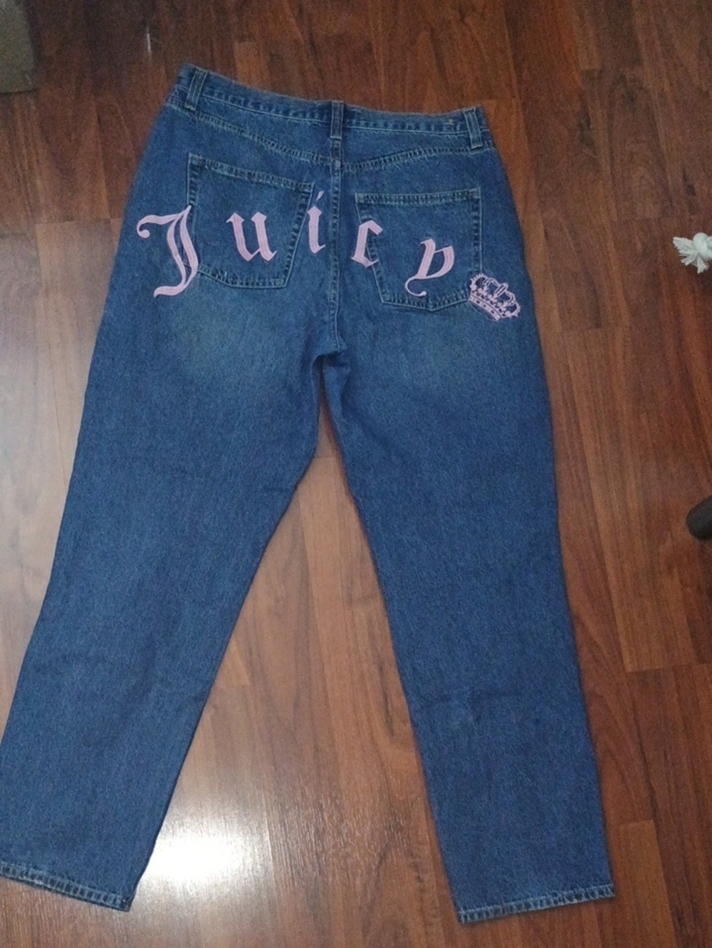 Juicy Couture Dark Blue Denim Jeans with Pink Back Logo
